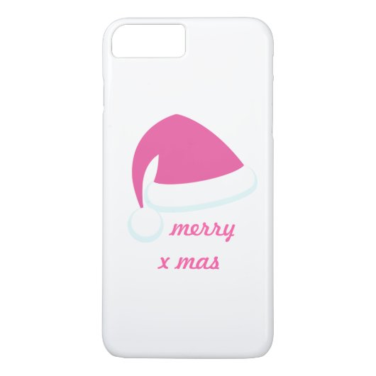 Pink Merry Xmas Weihnachtsmannmütze iPhone 7 Case-Mate iPhone Hülle (Rückseite)