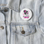 Pink Messy Bun Ribbon Brustkrebs Krieger Surviv Button (Beispiel)