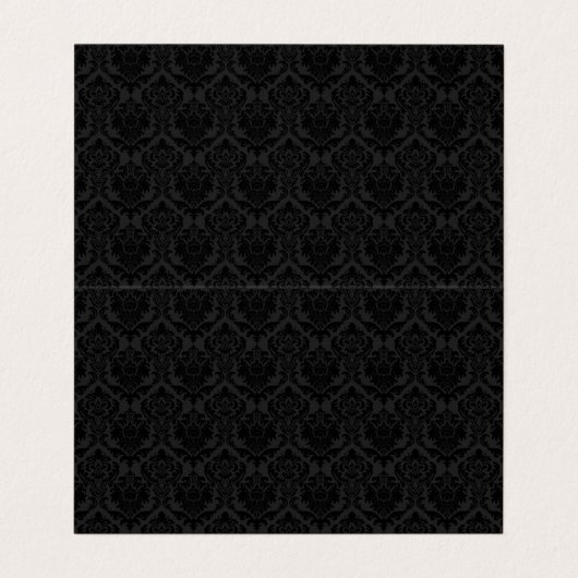 Pink Metal Lace Black Floral Damask Visitenkarten (Innenseite Aufgefaltet)