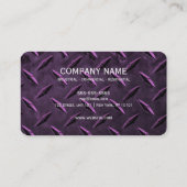 Pink Metal Textur Custom Construction Visitenkarte (Rückseite)