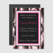 Pink-Metall-Magnetkarte Save the Date Magneteinladung (Vorne/Hinten)