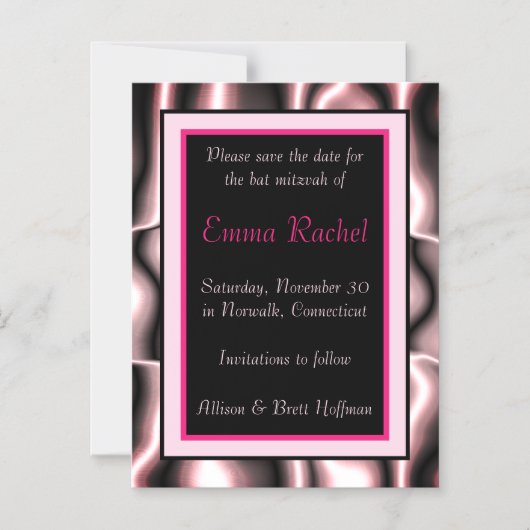 Pink-Metall-Magnetkarte Save the Date Magneteinladung (Vorderseite)