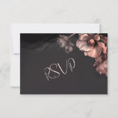Pink Metallic Black Floral RSVP Karte (Rückseite)