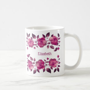 Pink Metallic Cherry blüht Ihren Namen Kaffeetasse