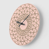 Pink Metallic Circle Pattern Acrylic Wall Clock Große Wanduhr (Winkel)