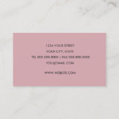 Pink Metallic Damask Business Card Visitenkarte (Rückseite)