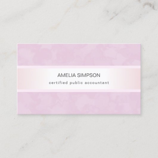 Pink Metallic Feminine Beruflich Accountant Visitenkarte (Vorderseite)