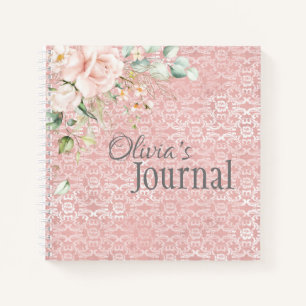 Pink Metallic Floral Notizblock