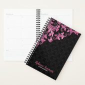 Pink Metallic Lace Black Damask Planer (Anzeige)