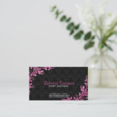 Pink Metallic Lace Black Damaskus - Ernennung Terminkarte (Stehend Vorderseite)