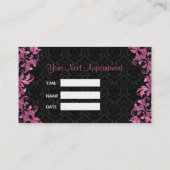 Pink Metallic Lace Black Damaskus - Ernennung Terminkarte (Rückseite)