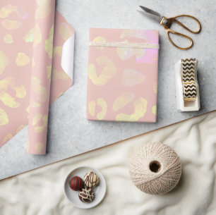 Pink Metallic Leopard Muster Geschenkpapier