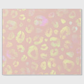 Pink Metallic Leopard Muster Geschenkpapier (Flach)