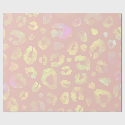 Pink Metallic Leopard Muster Geschenkpapier (Flach)