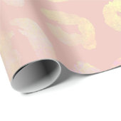 Pink Metallic Leopard Muster Geschenkpapier (Rolleneckpunkt)