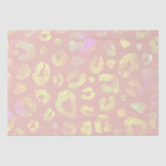 Pink Metallic Leopard Muster Seidenpapier (Vorderseite)