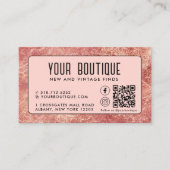 Pink Metallic QR Code Prämie Visitenkarte (Vorderseite)