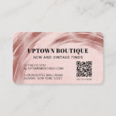 Pink Metallic QR Code Prämie Visitenkarte (Vorderseite)