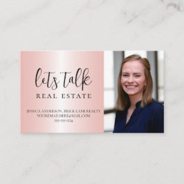 Pink Metallic Real Anwesen Business Visitenkarte