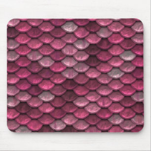 Pink Metallic Scales Textur Mousepad