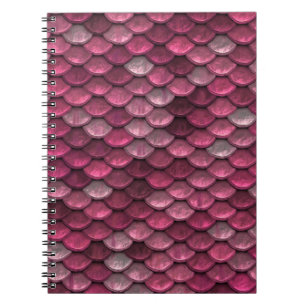 Pink Metallic Scales Textur Notizblock