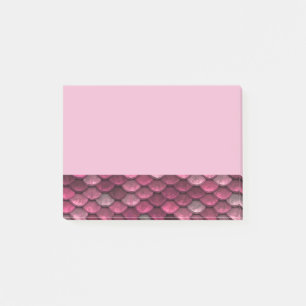 Pink Metallic Scales Textur Post-it Klebezettel