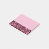 Pink Metallic Scales Textur Post-it Klebezettel (angewinkelt)