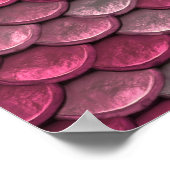 Pink Metallic Scales Textur Poster (Ecke)