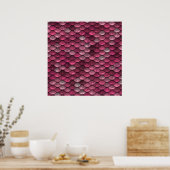 Pink Metallic Scales Textur Poster (Küche)