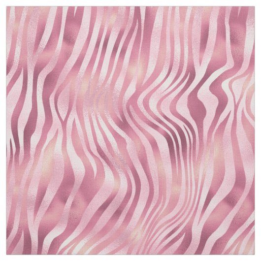 Pink Metallic Zebra Print Stoff (Muster)