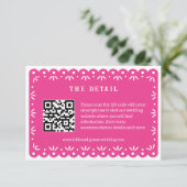 PINK MEXICAN PAPEL PICADO ENCLOUSURE CARD (Stehend Vorderseite)