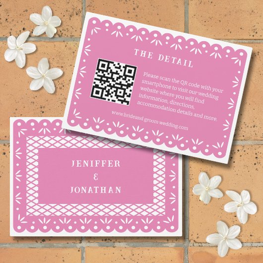 PINK MEXICAN PAPEL PICADO ENCLOUSURE CARD