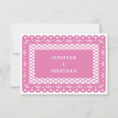 PINK MEXICAN PAPEL PICADO ENCLOUSURE CARD (Rückseite)