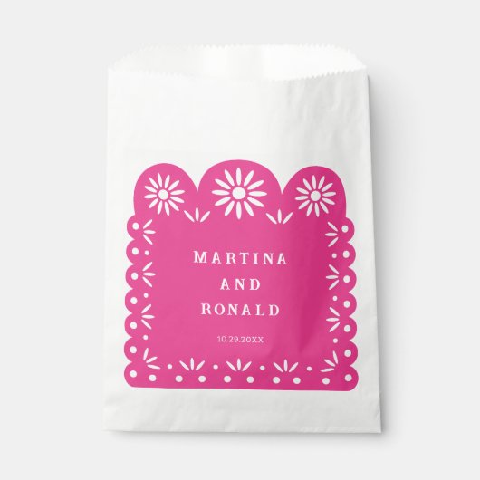 PINK MEXICAN PAPEL PICADO GESCHENKTÜTCHEN (Vorderseite)