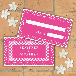 PINK MEXICAN PAPEL PICADO Platzkarte