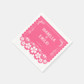Pink | Mexican Papel Picado Wedding Serviette (Ecke)