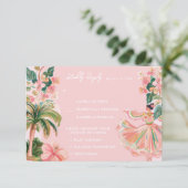 Pink Mexico Destination  RSVP Karte (Stehend Vorderseite)