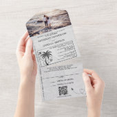 Pink Mexico Passport Hochzeit All In One Einladung (Abreißen)