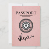 Pink Mexico Passport Hochzeit Einladung (Rückseite)