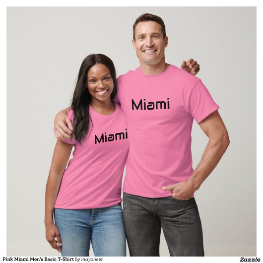 Pink Miami Men's Basic T - Shirt