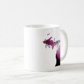 Pink Michigan Staat Karte Pine Forest Camping Trip Kaffeetasse (VorderseiteRechts)
