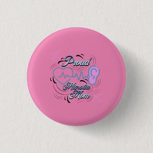 Pink Microtia Button (Vorderseite)