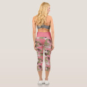 Pink Military Khaki Brown Green Camouflage Muster Capri Leggings (Rückseite)