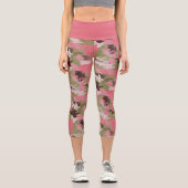 Pink Military Khaki Brown Green Camouflage Muster Capri Leggings (Vorderseite)