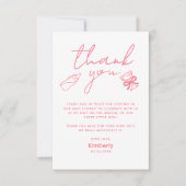 Pink Milk Bottle Champagne Baby Shower Thank You Dankeskarte (Vorderseite)