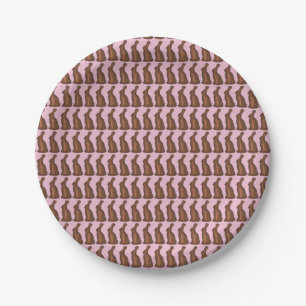 Pink Milk Chocolate Oster Bunny Rabbit Bunnies Pappteller