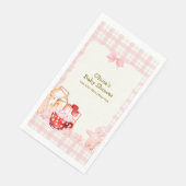 Pink Milk & Cookie Gingham Winter Baby Dusche Serviette (Ecke)