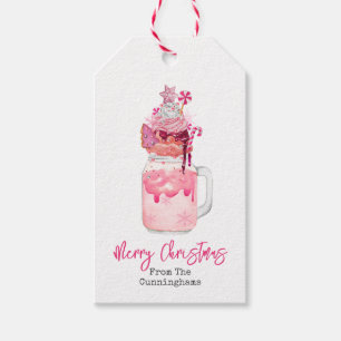 Pink Milkshake Frohe Weihnachten Geschenkanhänger