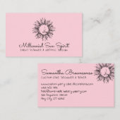 Pink Millennial Abstrakt Spiritual Celestial Sun Visitenkarte (Vorne/Hinten)