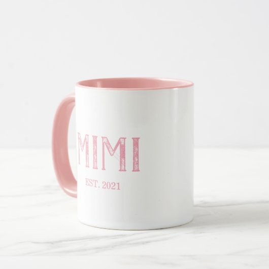 Pink Mimi Jahr etabliert Tasse (Vorderseite Links)
